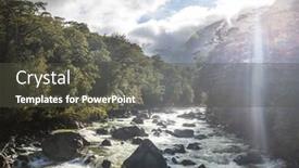  Presentation with new river valley - Beautiful PPT theme featuring new-zealand-river backdrop and a dark gray colored foreground