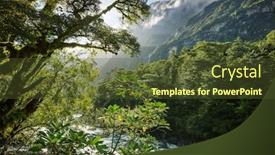  Presentation with new river valley - Audience pleasing presentation theme consisting of new-zealand-river backdrop and a tawny brown colored foreground