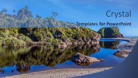  Presentation with pacific island - Slides having new-zealand-south-island-road background and a light blue colored foreground