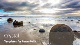  Presentation with tide - Cool new presentation theme with new-zealand-the-pacific-ocean backdrop and a gray colored foreground