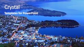  Presentation with queenstown - Theme with new zealand tourism - aerial view of queenstown downtown background and a cobalt blue colored foreground