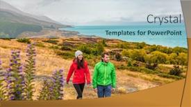  Presentation with peter - Audience pleasing slides consisting of new-zealand-travel-couple-tourists backdrop and a light blue colored foreground