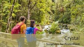  Presentation with new zealand - Amazing slides having new zealand travel tourists taking backdrop and a yellow colored foreground