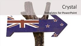  Presentation with maori new zealand native bush - Amazing PPT theme having new zealand wooden sign isolated backdrop and a light gray colored foreground