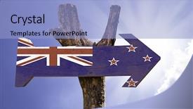  Presentation with maori new zealand native bush - Slides consisting of new zealand wooden sign background and a light blue colored foreground