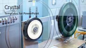  Presentation with movie reels - Slides having newa - reels with long videotape background and a light blue colored foreground