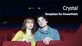  Presentation with movie theater - PPT theme consisting of newa - young man and woman background and a black colored foreground