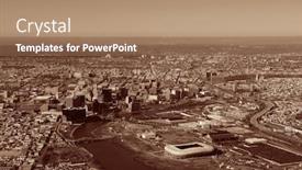  Presentation with air - Slides having newark-downtown-viewed-from-air background and a coral colored foreground