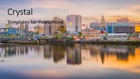  Presentation with columbus ohio usa skyline - PPT layouts consisting of newark new jersey usa skyline background and a soft green colored foreground