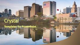  Presentation with skyline - Amazing PPT theme having newark new jersey usa skyline backdrop and a violet colored foreground