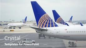 Presentation with united airline - Amazing slides having newark-nj-oct-5-united backdrop and a gray colored foreground