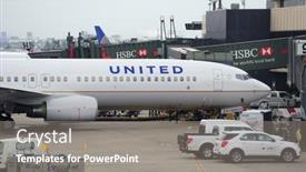  Presentation with united airline - Theme enhanced with newark-nj-oct-5-united background and a gray colored foreground