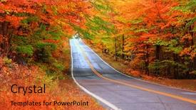  Presentation with beauty beautiful autumn in japanese - Amazing PPT theme having newautumn road - beautiful rural vermont drive backdrop and a red colored foreground