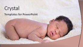  Presentation with african american collaboration - PPT layouts enhanced with newborn african american boy closeup background and a white colored foreground