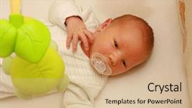  Presentation with old days - Cool new PPT theme with newborn baby - 5 days old backdrop and a soft green colored foreground