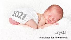  Presentation with diaper - Presentation theme with newborn-baby-asleep background and a sky blue colored foreground