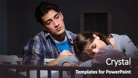  Presentation with newborn baby - Amazing PPT layouts having newborn baby at night backdrop and a dark gray colored foreground