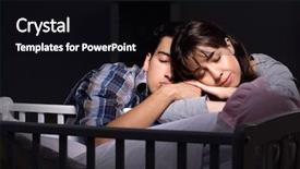  Presentation with newborn baby - Presentation consisting of newborn baby at night background and a black colored foreground