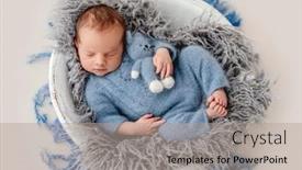  Presentation with baby smile - Colorful presentation enhanced with newborn-baby-boy-dressed backdrop and a light gray colored foreground