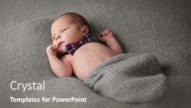  Presentation with newborn baby - Audience pleasing presentation theme consisting of newborn-baby-boy-fancy-dressed backdrop and a gray colored foreground