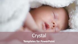  Presentation with new baby - PPT layouts featuring newborn baby boy portrait background and a coral colored foreground