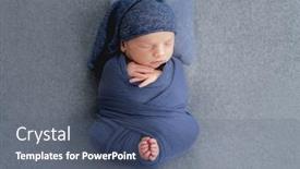 Presentation with infant - Audience pleasing presentation consisting of newborn-baby-boy-sleeping-swaddled backdrop and a ocean colored foreground