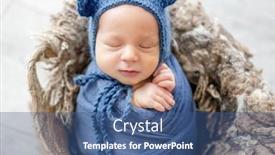  Presentation with infant - Presentation theme with newborn-baby-boy-sleeping-swaddled background and a ocean colored foreground