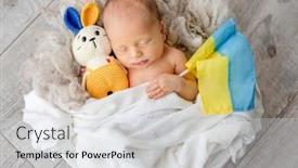  Presentation with supporting - Presentation with newborn-baby-boy-sleeping background and a light gray colored foreground