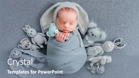  Presentation with bunny - Slide deck enhanced with newborn-baby-boy-swaddled background and a gray colored foreground