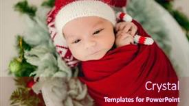  Presentation with newborn baby - Presentation theme consisting of newborn-baby-boy-swaddled background and a crimson colored foreground