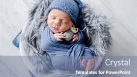  Presentation with newborn baby - Presentation theme consisting of newborn-baby-boy-swaddled background and a seafoam green colored foreground