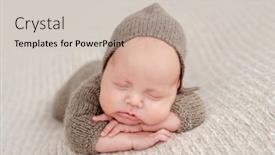  Presentation with knitted clothes - Colorful presentation theme enhanced with newborn-baby-boy-wearing-knitted backdrop and a soft green colored foreground