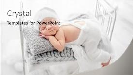  Presentation with infant - PPT layouts featuring newborn-baby-boy-wearing-knitted background and a  colored foreground