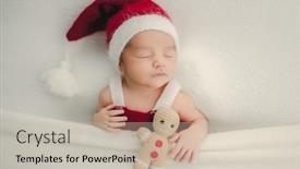 Presentation with christmas holiday gingerbread - PPT layouts consisting of newborn-baby-boy-wearing-santa background and a soft green colored foreground