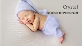  Presentation with infant - Presentation theme enhanced with newborn-baby-boy-with-bunny background and a light gray colored foreground
