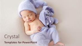  Presentation with infant - Slide deck having newborn-baby-boy-with-bunny background and a lemonade colored foreground
