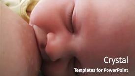  Presentation with breast feeding - Cool new slides with newborn baby breast feeding close backdrop and a tawny brown colored foreground