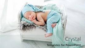  Presentation with infant - Presentation design having newborn-baby-child-sleeping background and a light blue colored foreground