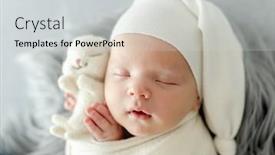  Presentation with child nurse newborn - PPT theme having newborn-baby-child-swaddled background and a light gray colored foreground