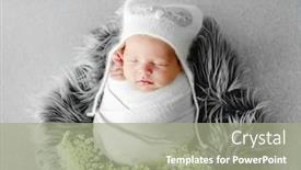  Presentation with infant - PPT theme featuring newborn-baby-child-swaddled background and a mint green colored foreground