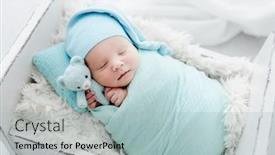 Presentation with newborn baby - Presentation design having newborn-baby-child-swaddled background and a light blue colored foreground