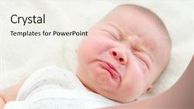  Presentation with newborn baby - PPT layouts having newborn baby cry background and a sky blue colored foreground