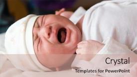  Presentation with baby crying - Slides having newborn baby crying background and a coral colored foreground