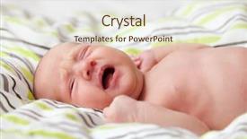  Presentation with crying baby - Slide deck featuring newborn baby cryingg background and a sky blue colored foreground