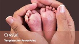  Presentation with neonatal nurse baby hand mother - Colorful presentation enhanced with newborn baby feet in mother backdrop and a coral colored foreground