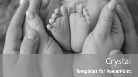  Presentation with kid feet - Presentation theme with newborn-baby-feet-in-parents background and a gray colored foreground