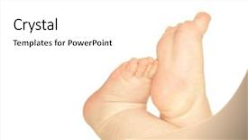  Presentation with newborn baby - PPT theme with newborn baby feet isolated background and a white colored foreground