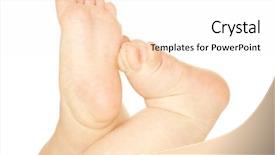  Presentation with newborn baby - Theme featuring newborn baby feet isolated background and a white colored foreground
