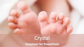  Presentation with newborn baby - Colorful presentation theme enhanced with newborn baby feet backdrop and a coral colored foreground