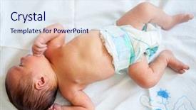  Presentation with baby diapers - Amazing PPT theme having newborn baby first days changing backdrop and a  colored foreground